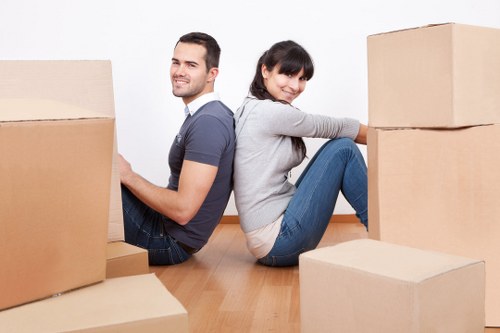 Furniture and boxes being delivered during a Dulwich relocation