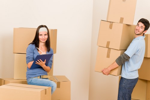 Office furniture and equipment prepared for a Dulwich business move